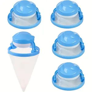 5 Pack Laundry Pet Hair Catcher, Reusable Floating Lint Filter Mesh Bag, Cat Hair Dog Fur Remover for Washer, Clothes Bedding Hair Cleaning Tool, No Power Needed, Laundry Balls