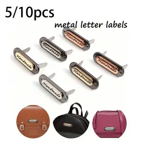 Customizable Metal Letter Tags, 5/10 Pack, DIY Crafts, Bags, Clothing Decor, Multiple Colors, Brand Labels, Versatile Use