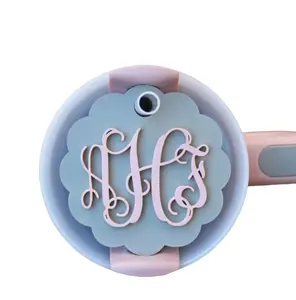 Monogram tumbler topper, personalized  topper name plate, Stanley name topper, Stanley, name plates Drinkware Bottles, tumbler Covers Lids Cup, Stanley topper