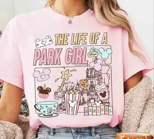 Graphic Coquette The Life Of A Park Girl Castle T-shirt, Retro Pastel Best Day Ever Tee, World Happiest Place, Girl Trip T-shirt, Youth & Adult Tee