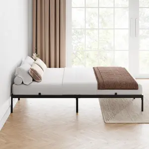 10 Inch Queen Bed Frame Queen Size Metal Platform Bed Frame with Storage Under Bed Sturdy Structure Easy Assembly No Box Spring Needed Noise Free Black