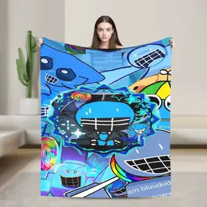 Bluudude Gubby Spawn Point Blankets Forsaken Game Picnic Flannel Throw Blanket For Couch Chair Sofa Bed Soft Bedspread Gift Idea