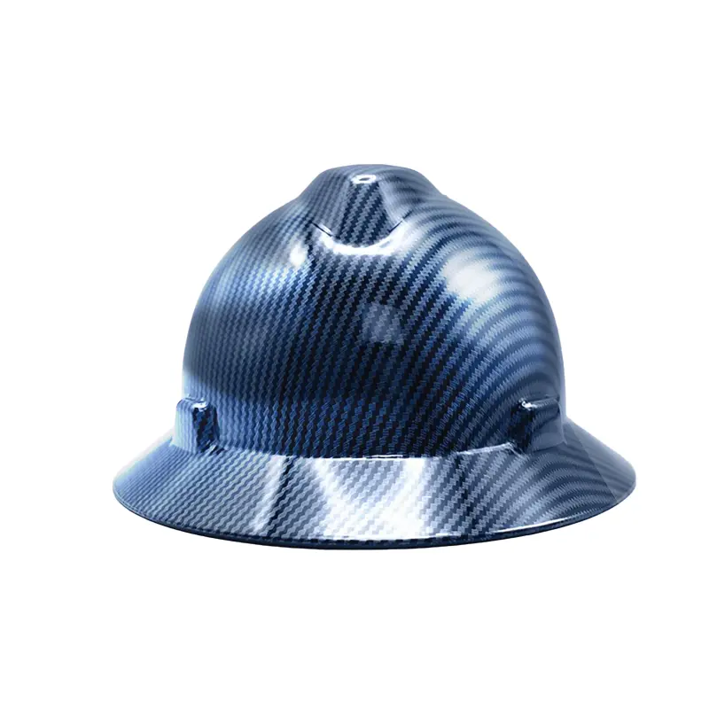 Carbon fiber helmet bright blue