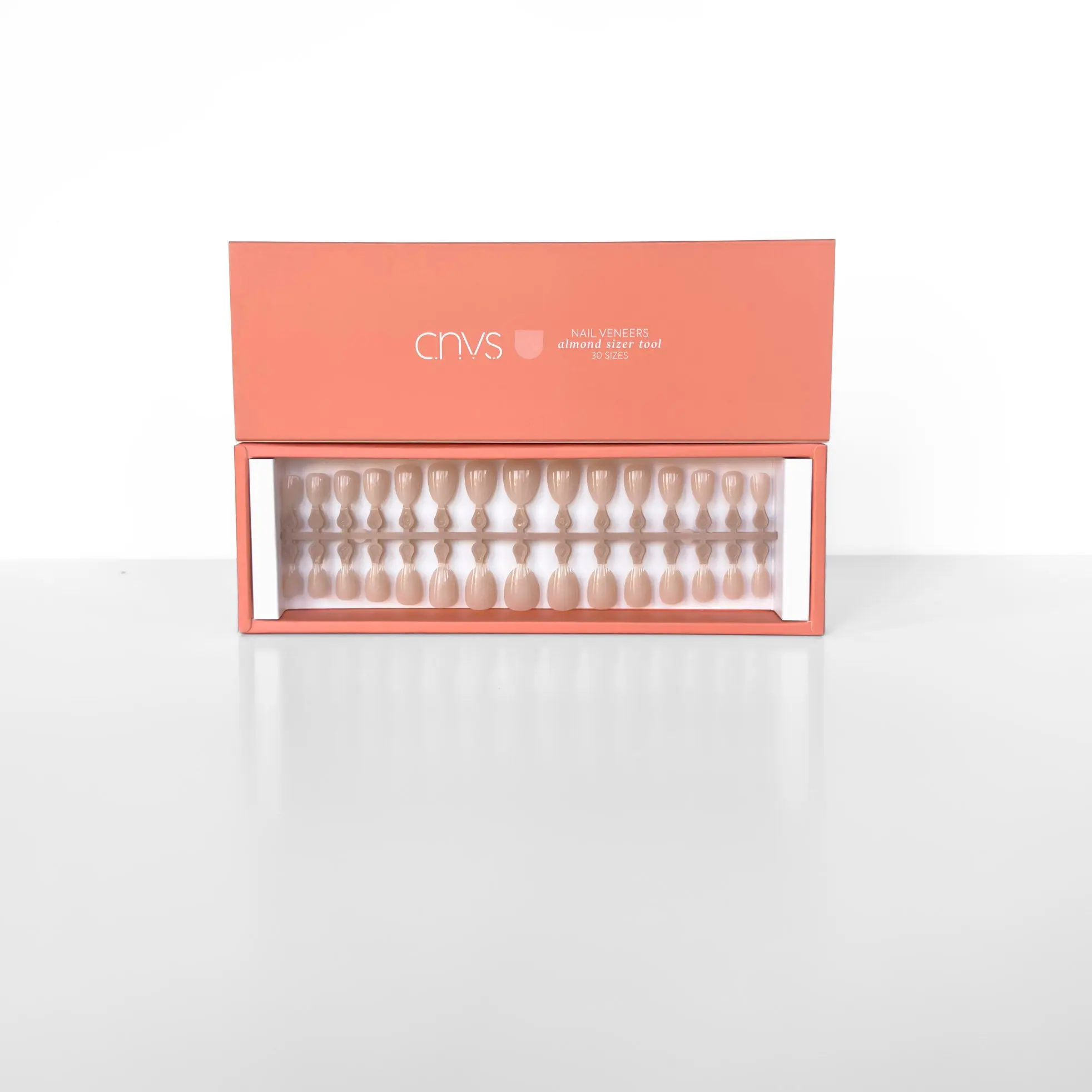 Nail Art Short Almond Sizer Tool, Nude 2-Pack with Box, for DIY Manicure (Beauty & Personal Care Nail Care Accessory)