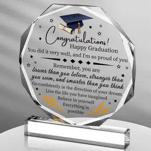 2026 Graduation Christian Inspirational Acrylic Gifts for Women Her Him College High School Grad Gifts Acrylic Desk Plaque Graduate Room Decor Friends Desk Decor(Graduation Sided)