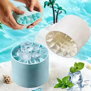 Portable Mini Ice Cube Tray, Quick Freeze Ice Mold Cup for Iced Coffee, Juice and Cold Drinks, Reusable Small Ice Maker for Home Kitchen