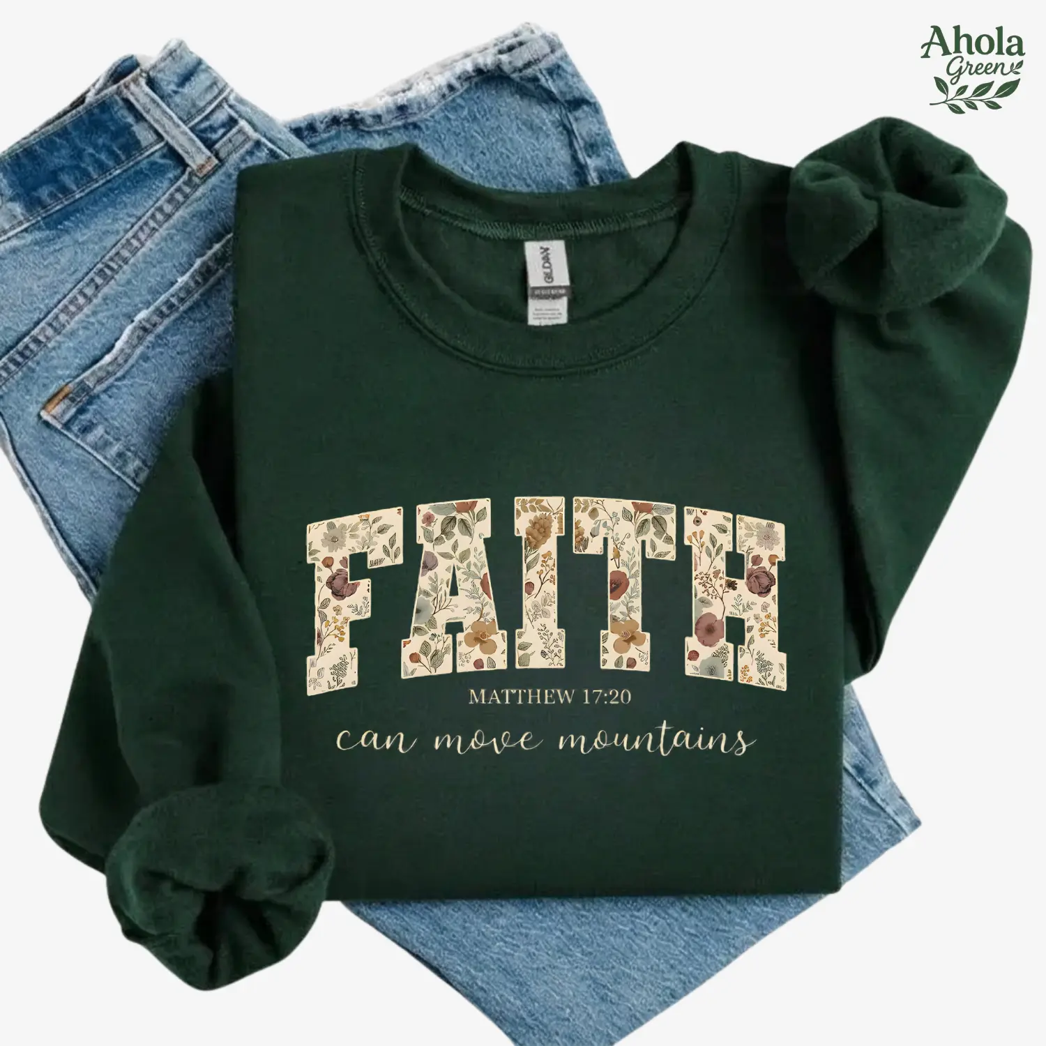 Floral Faith Bible Verse Sweatshirt, Christian Inspirational Crewneck, Scripture Graphic Sweatshirt, Bible Study Gift for Women
