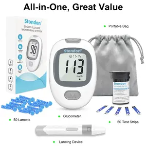Blood Glucose Monitor Kit with 100/50 Test Strips 100/50 Lancets No-Coding Large Display  1 Lancing Device Control Diabetes Testing Kitfor Home Use Glucometer Kit for Fit & Healthy Lifestyles,Dealsforyoudays,fathersdaygift