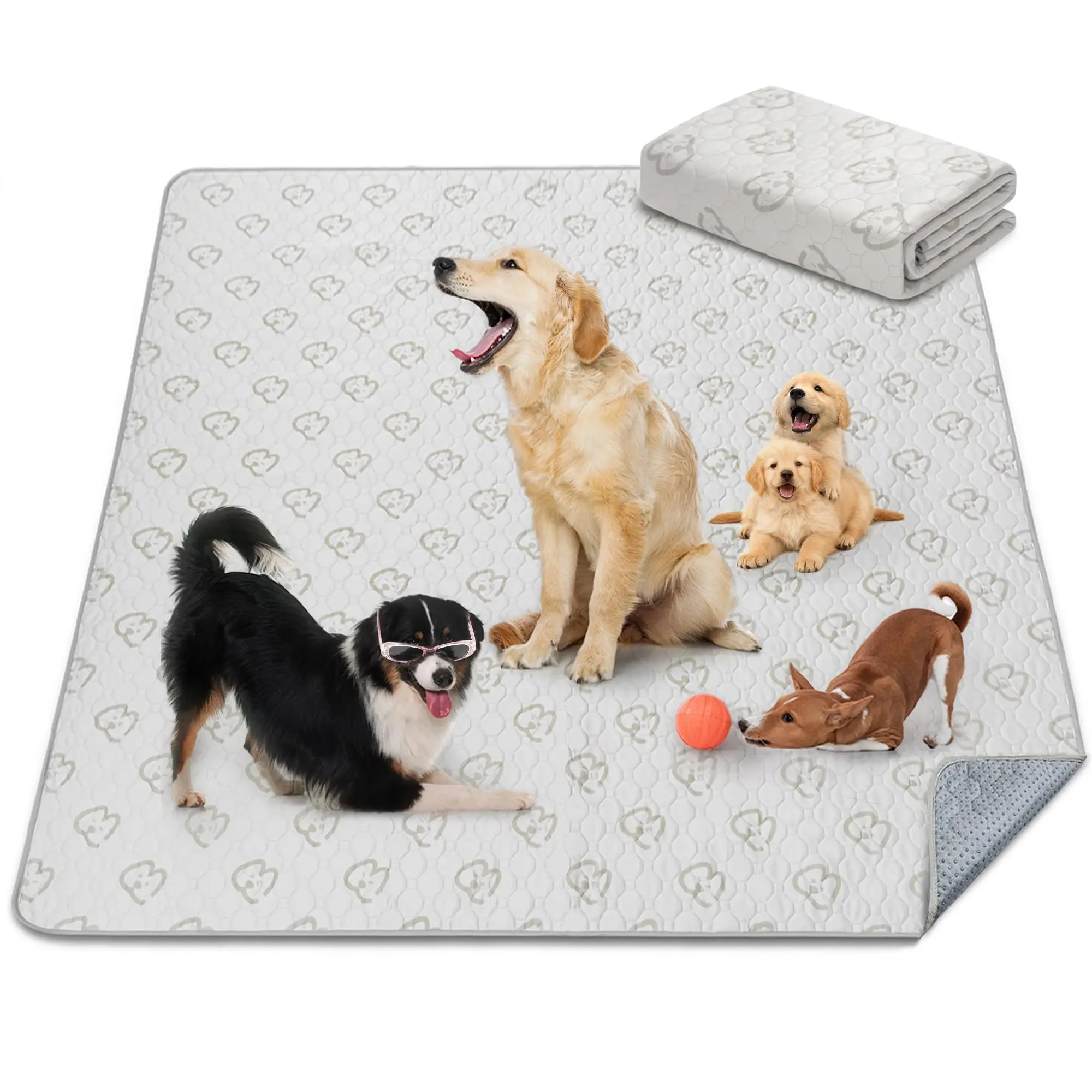 FXW Reusable Puppy Pads - Polyester, Leak-Proof, Eco-Friendly Puppy Liner, Absorbent Liner, Liquid Absorbing, Reusable Underpad, Waterproof Absorbent for Playpen Mat, Indoor Fence Protection, Absorbent Liner Pads