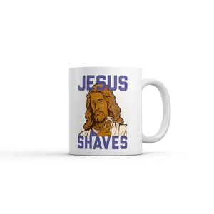 Jesus Shaves Mug Funny Sarcastic Religious Joke Graphic Novelty Coffee Cup - 11oz Funny Coffee Mugs Ceramic Printed Drinkware Cup