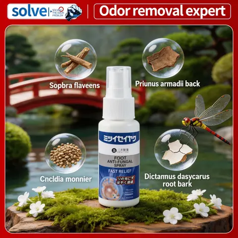 Solve Foot Care Spray for Odor & Dry Skin – Daily Use Formula, Quick Relief, Tickle, Cracks, Odor Removal Expert