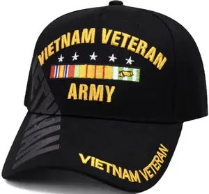 U.S Army Vietnam Veteran Black Cap 0104