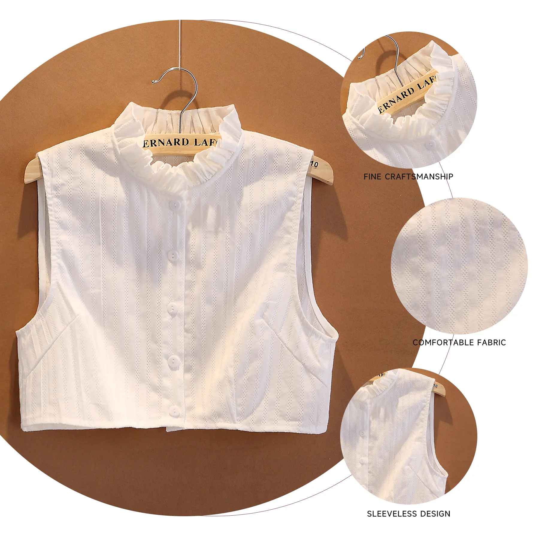 Ladies' Decorative Fakes Collar - Pure Cotton White Lace Stand-Up Collar - Available in M, L, XL & 2XL - Suitable for Coats and Occasions Ladies' Decorative Fakes Collar - Pure Cotton White Lace Stand-Up Collar - Available in M, L, XL & 2XL - Suitable for Coats and Occasions