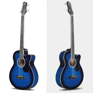 Glarry GMB101 4 string Electric Acoustic Bass Guitar w/ 4-Band Equalizer EQ-7545R Blue