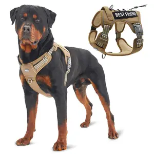 AUROTH Tactical Dog Harness for Small to Large Dogs , Durable Reflective Dog Harness, Easy to Control, Large Dogs No Pull Adjustable Pet Harness, Pet Supplies