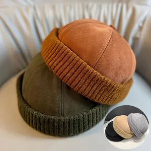 Men's Hip-Hop Beanie - Warm & Comfortable Acrylic Blend Cap, Ribbed Design, Perfect for Outdoor Activities, Available in Olive Green, Mustard Yellow, Dark Brown, Light Gray gift for women
