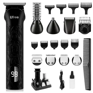Ufree Electric Trimmer T-Liner Hair Clippers Hair Trimmer Razor with Detachable Blades Shaver Charging Long Lasting Battery for Nose/Ear Clean Comfort Cordless T-Outliner