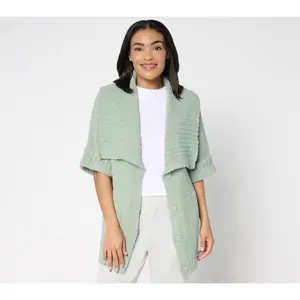 Barefoot Dreams CozyTwist Short Sleeve Sweater Coat