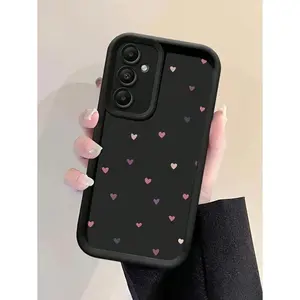 New Stylish Groove Texture Padded Anti-Drop Heart Painted Phone Case, Compatible With Samsung Galaxy Series A54/A53/A52(A52S Compatible)/A34(5G)A32(5G)/A14(5G)/A13 5G/A04S/S21/S21U/S22/S22U/S23/S23+/S23U And S24 Series A15/A35(5G)/A55(5G)/A25(5G)