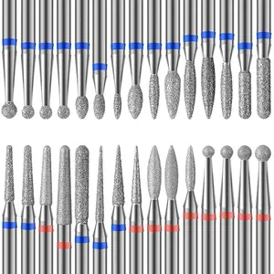 30-   Drill Bit for Manicure Tungsten Steel Professional Manicure Drill Set Universal  Drill Bits for Nails Electric Drill