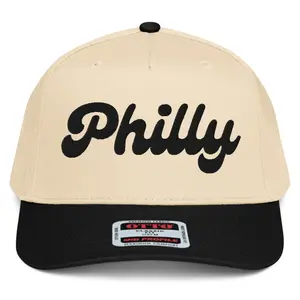 RIVEMUG NX1 Philly 2 Tone Hat Embroidered Mid Crown Curved Bill Snapback Philadelphia Cap for Men and Women