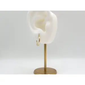 14K Gold Round Tube Hoop Earrings (17mm)