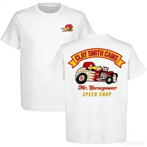 🏎️[100%cotton]Clay Smith Cams Retro T-Shirt – Classic Racing Car Graphic Tee for Men, Racing Equipment Streetwear, Y2K Vintage Aesthetic, Oversized Cotton Unisex Tee, Menswear Car Parts Design, Perfect Gift for Car Enthusiasts, Trending TikTo