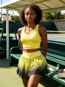 Fashion Gradient Tennis Dress, High School Cheerleading Rugby Uniform, Summer Breathable Comfort, Outdoor Sports Leisure