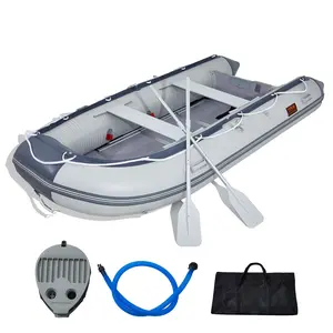 VEVOR Inflatable Dinghy Boat,  6-Person Transom Sport Tender Boat, with Marine Wood Floor and Adjustable Aluminum Bench, 1500 lbs Inflatable Fishing Boat Raft, Aluminum Oars, Air Pump, and Carry Bag
