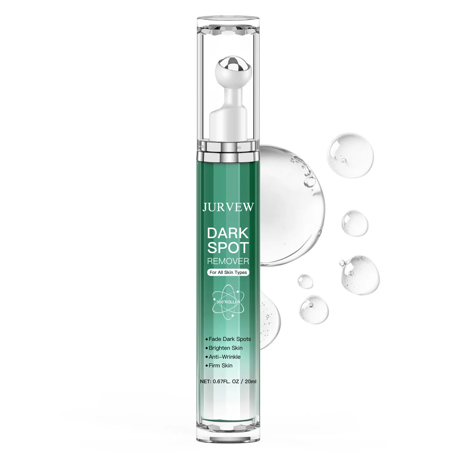 JURVEW Eye Cream Roller with 360-Degree Rolling Head - Gentle, Lightweight Serum Spot Treatment for Wrinkles, Dark Spots, Dark Circles, Daily Skin Care for All Skin Types (Whitening Formula), Sensitive, Vitamin C, Brightening, Face & Body, Daily Apply