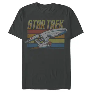 Men's Star Trek Rainbow Vintage USS Enterprise Starship T-Shirt