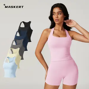 MASKERT Women’s Sports Tank Top Stretchy Buttery Soft Lightweight for Yoga & Training SpringStatements