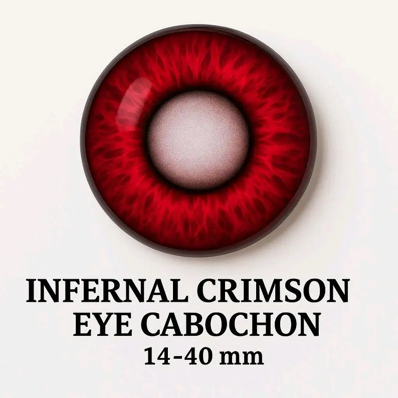 Infernal Crimson Eye - Glass Cabochon 14mm - 50mm Infernal Crimson Eye - Glass Cabochon 14mm - 50mm