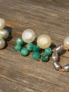 MerMadeGems Amazonite Pearl Earrings Tarnish Free Plastic/Silicone post