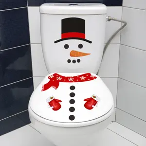 Christmas snowman toilet decoration self-adhesive wall stickers PVC bathroom direct purchase toilet stickers