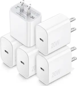 USB C Charger Block, TypeC  Blocks 5Pack, 20W PD Quick Fast Charger Box Brick Cube Compatible with  16/15/14 Pro Max/14 Plus/13 Pro/12 Pro/AirPods/iPad/Galaxy,Pixel 4/3
