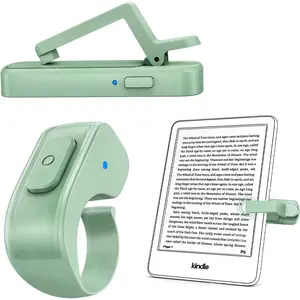 [Case-Friendly] Remote Control Page Turner Ring for Kindle Paperwhite  Scribe Kobo eReaders, Camera Camcorder Remote Controls, Page Turner Clicker for  ipad Tablets with Storage Bag Green
