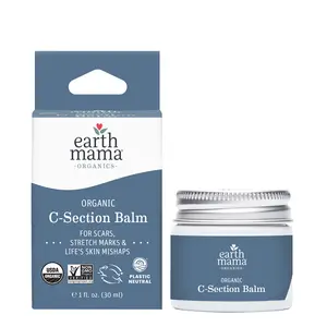 Earth Mama Organic C-Section Balm – USDA Organic Postpartum Scar & Stretch Mark Balm – With Organic Tamanu, Sea Buckthorn & Gotu Kola