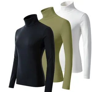 3 Pack Women's Y2K Crop Tops - Long Sleeve Crewneck & Turtleneck Slim Fit, Korean Style Basic, Versatile Layering Shirts for Casual Everyday