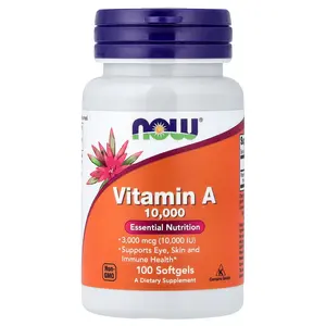 NOW Foods Vitamin A, 3,000 mcg (10,000 IU), 100 Softgels