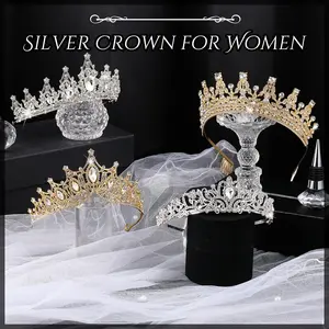 4Pcs Queen Crown and Tiaras Princess Crown for Women Crystal Headbands for Bridal, Princess for Wedding and Party (Gold/Silver) - Home Improvement.