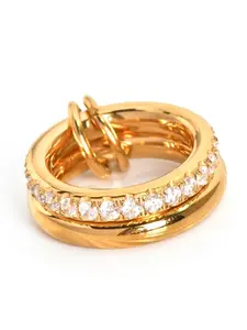 Stackable Layered Ring Set for Women, Stackable Rings, Stacking Rings, Stainless Steel Plated 18k, Casual Jewelry, All Seasons, Unique Design