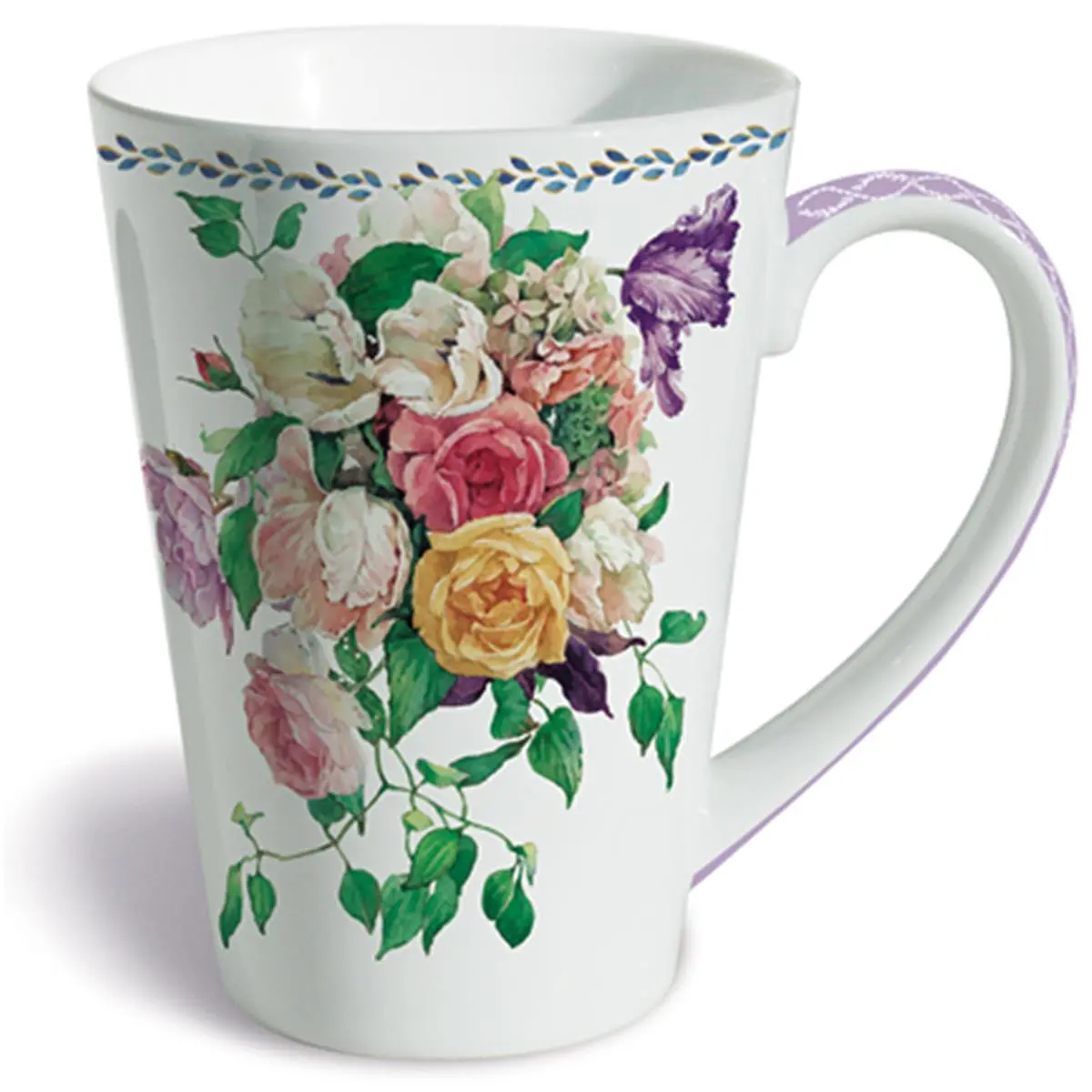 Lissom Design 35055 12oz Porcelain Mug - RC, Microwave Safe, Washable Cup for Daily Use