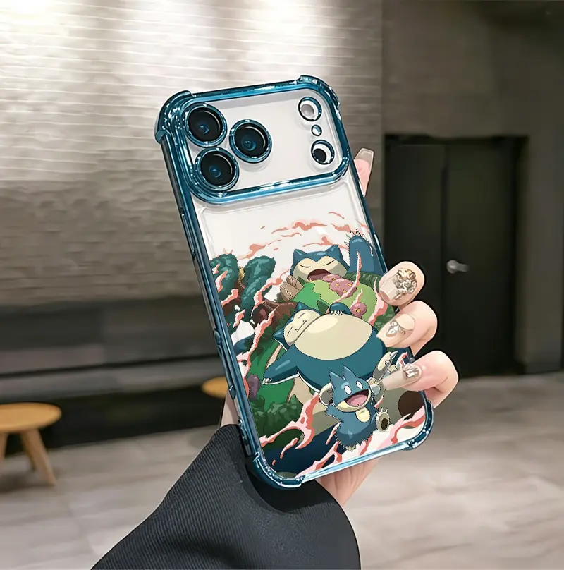 Patterned Retro Forest Scene Snorlax Aesthetic Cellphone Case, Soft Silicon TPU Shockproof Protector for iPhone 17/16/15/14/13/12 Plus Pro Max & Samsung 22/23/24/25 Plus Pro Max Ultra, Vintage Fashion Accessory