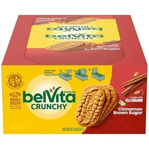 belVita Cinnamon Brown Sugar Breakfast Biscuits, 8 Packs (4 Biscuits Per Pack)