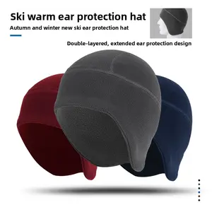 Cycling outdoor warm cap fleece ear cap windproof and cold bag head lined cap bicycle hat