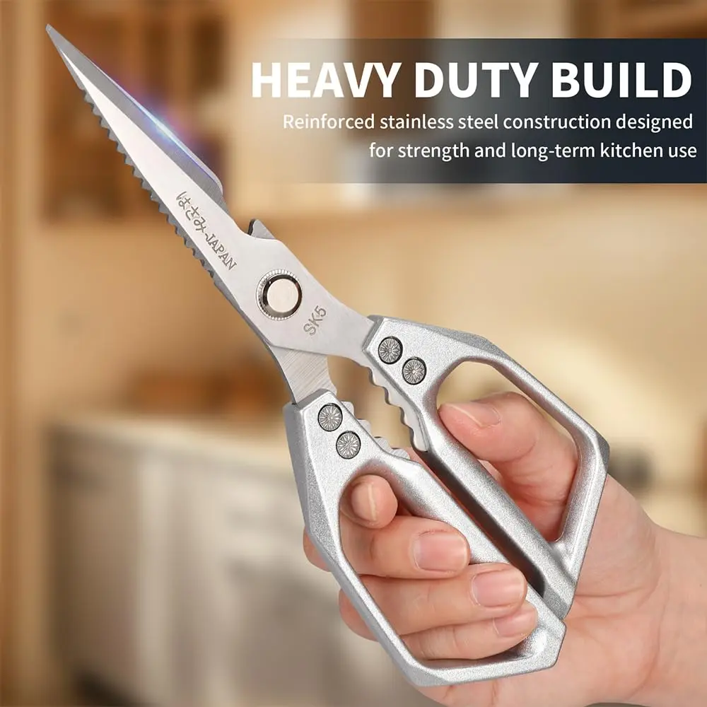 Rust-Proof Food-Grade Alloy Steel Scissors – Heavy-Duty Multi-Function Kitchen Shears – Bacteria-Resistant, Sharp & Effortless – Perfect for Poultry, Meat, Fish, Fruits & Veggies – Healthy Cooking Starts Here