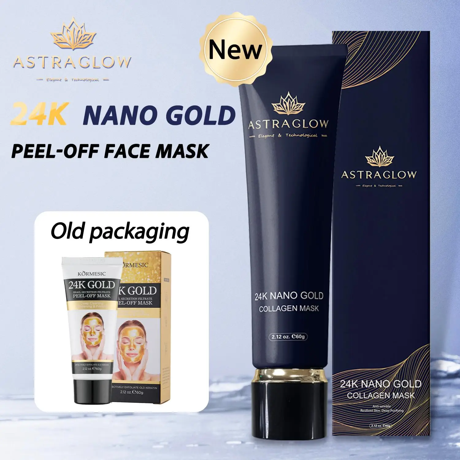 24K Nano Gold Magic Peel - Off Face Mask with Witch Hazel in North America. All Skin Blackhead Removing & Anti - Aging Wonder.
