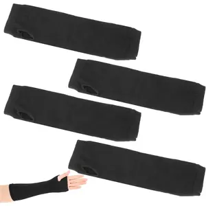 4 Pieces Arm Cast Cover, Elastic Fingerless Arm Cast Covers Removable Cast Shower Cover Arm Black Arm Sling Covers Washable Arm Wrist Elbow Cast Wound Scratcher Protector Sleeves for Arm Bath Shower