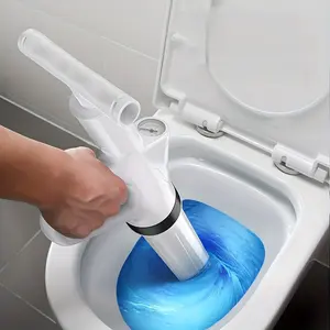 [Heavy-Duty PVC Plunger] 1pc Heavy-Duty PVC Toilet Plunger with Drain Jet Gun & Air Plug - -in- Drain Clog Remover Tool Suitable for Toilet, Sink, Shower, Bathtub, Floor Drain - -to-Use Pipe Unclogger